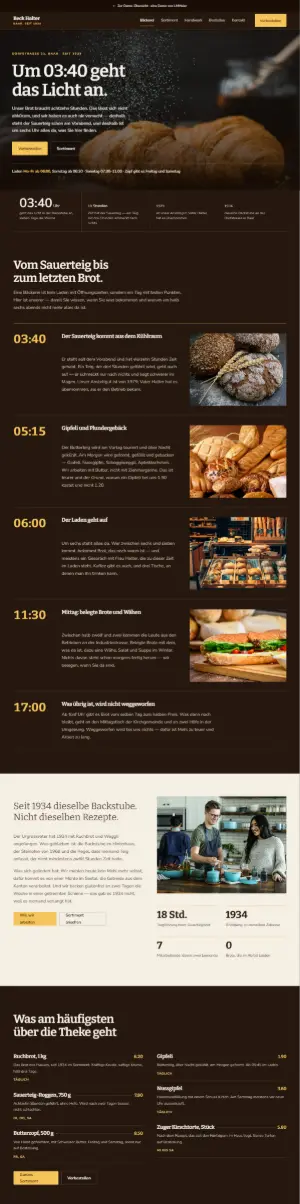 Vorschau der Demo-Website Beck Halter, Bäckerei und Café