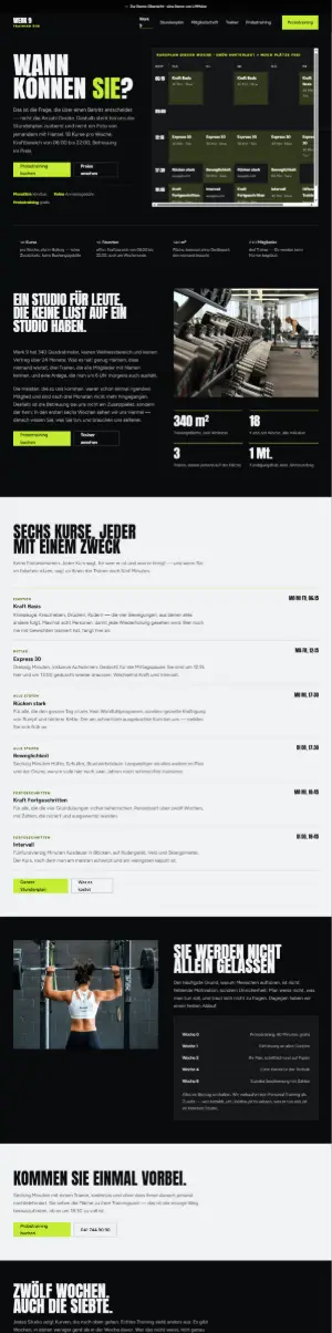 Vorschau der Demo-Website Werk 9, Fitness und Studio