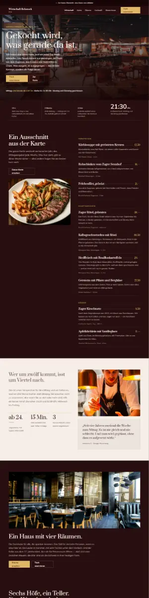 Vorschau der Demo-Website Wirtschaft Rebstock, Restaurant und Gastro